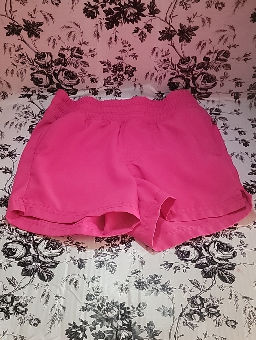 Old Navy Bright Pink Athletic Shorts with Elastic Waist